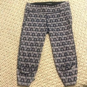 Adidas Supernova Gray Geo Patterned Sport Leggings